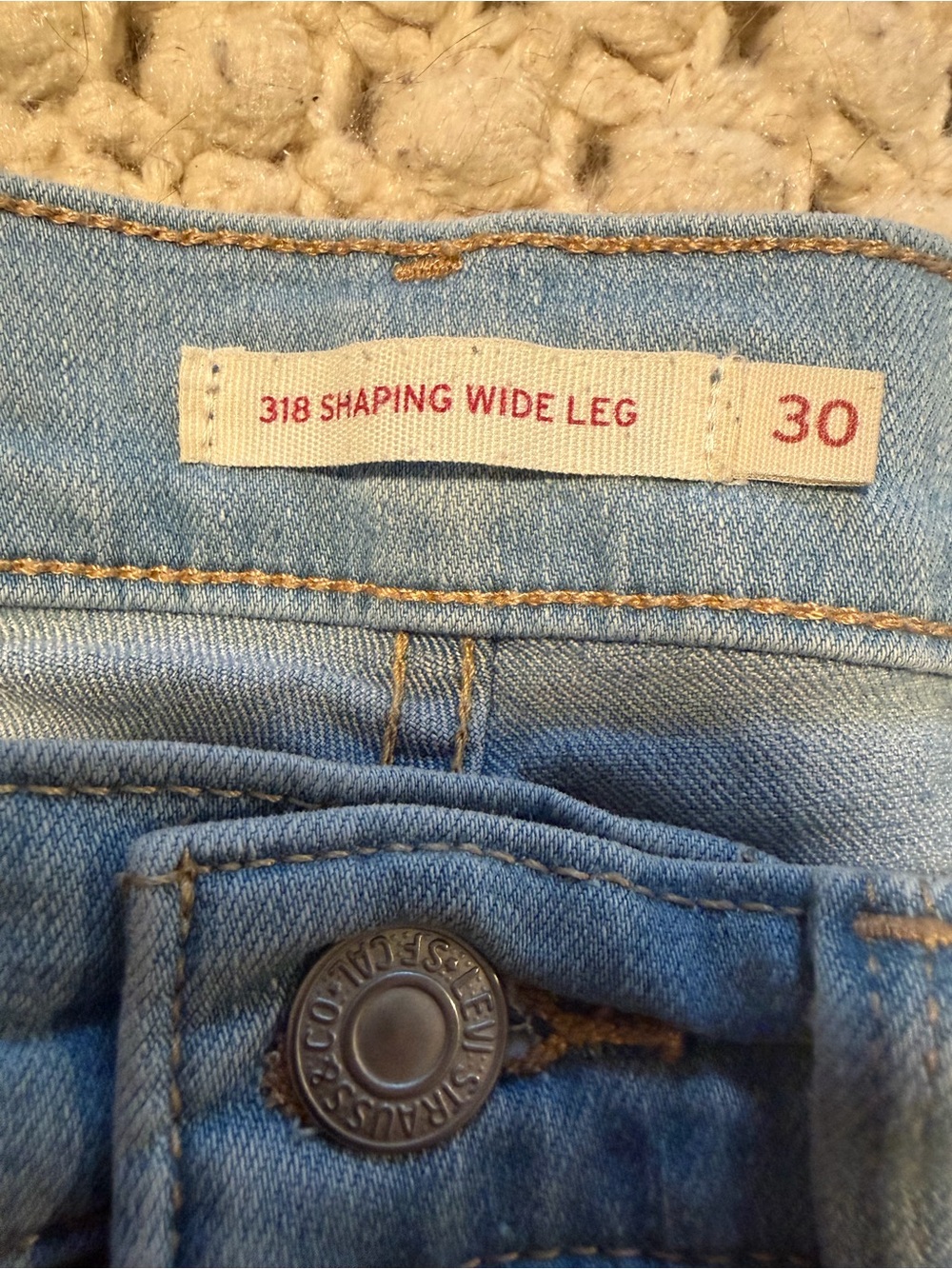 Levi's Light Blue High-Rise Wide-Leg Jeans - Picture 8 of 9
